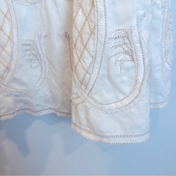 Elie Tahari Stunning White Embroidered with Appliqué MIDI Skirt 6 - Picture 2 of 9